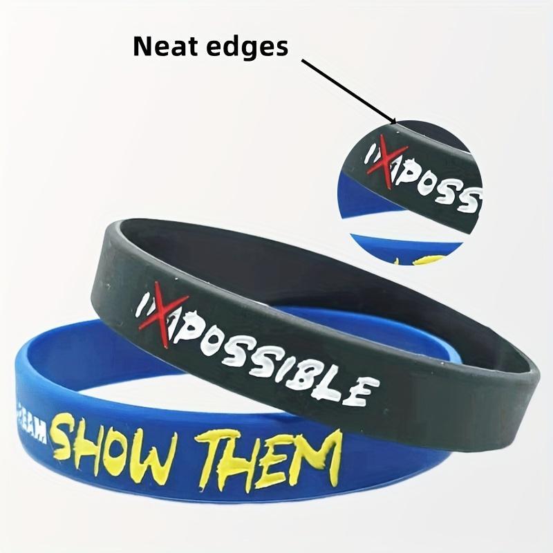 Colorful Silicone Sports Wristband, 5 Counts/set Inspirational Quotes Silicone Wristband, Indoor Recreation Equipment, Gym Accessories, Christmas, Christmas Gift 3