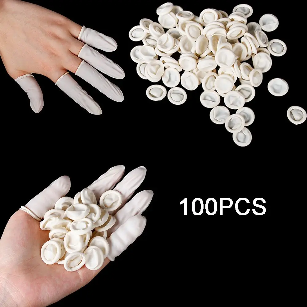 Găng Tay Bảo Vệ Đầu Ngón Tay Dùng Một Lần, Chất Liệu Cao Su Bọc Ngón Tay Cũi Ngón Tay Găng Tay Bảo Vệ, Găng Tay Cao Su, 100 Chiếc