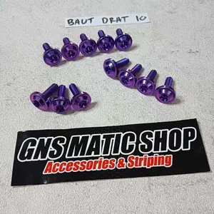 BAUT TITANIUM (BIJI) M6x15 DRAT 10 PANJANG 1.5CM BIG HEAD MODEL PAYUNG ORIGINAL TITANIUM