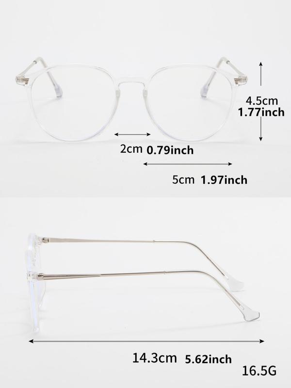 1 Pair Simple Design All-match Eyeglasses for Everyday Use, Minimalist Casual Round Frame Fashion Eyeglasses for Both Men & Women 1