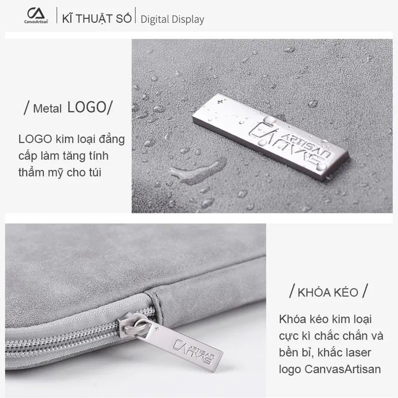 Túi chống sốc Laptop máy tính Mac da sang chảnh CanvasArtisan chính hãnġ Nam Bag Nhung Balo Đồng 3