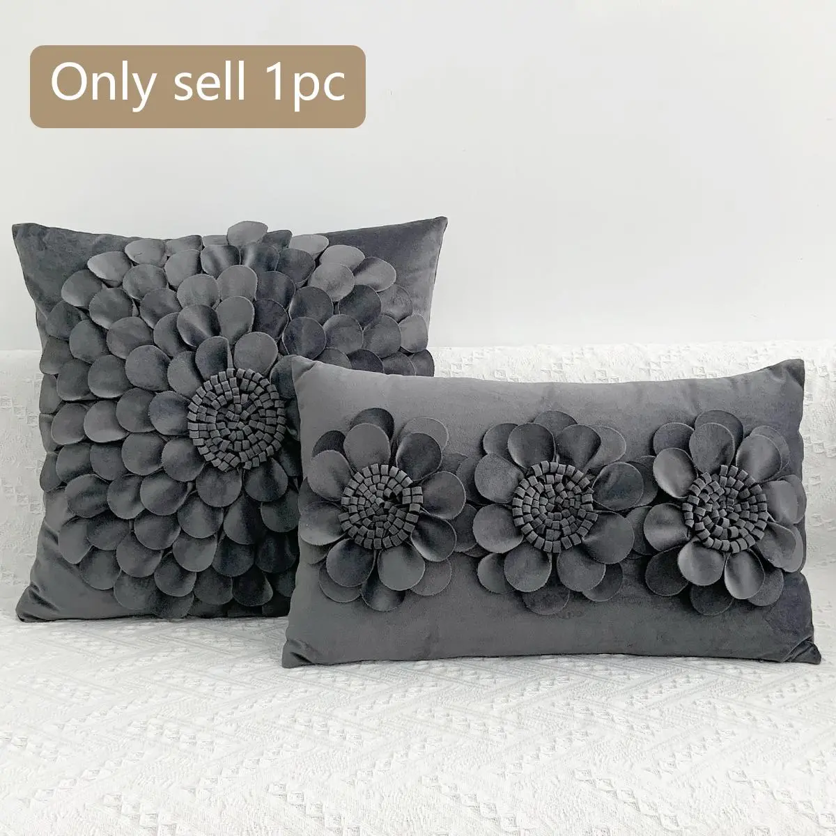 Flower Design Cushion Cover without Filler (1 Count), Simple Throw Pillow Cover, Household Decoration Supplies for Home Living Room Bedroom
