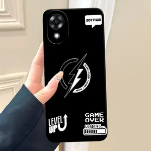 Premium Casing Hp Kompatibel Untuk Oppo A17K - Desain Flash Kilat - Case Silikon Softcase Trendi untuk Ponsel Anda dengan Motif Hitam Dan Bening Silicone Lentur