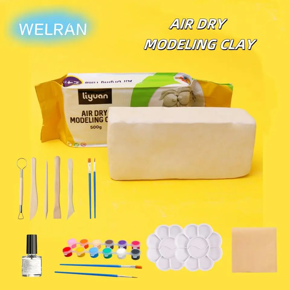 Air Dry Clay Set, 1 Set DIY Shaping Clay with Tools, Vacuum Loading Clay Set, Ceramic Sculpture Clay, No-bake Air Hardening Clay