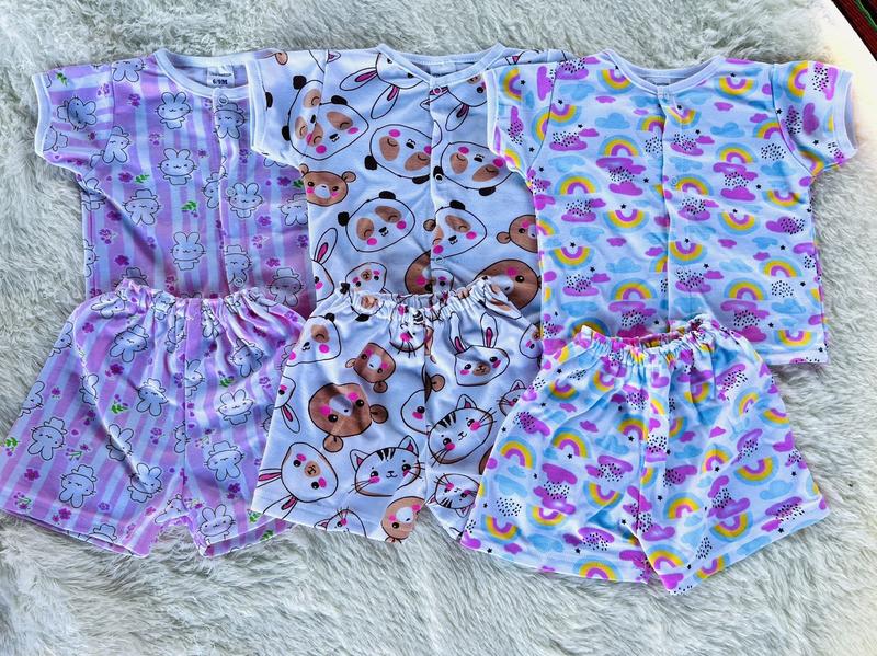 Product Introduction of **แพ็ค3ชุด**ชุดกระดุมหน้าแขนสั้น ขาสั้น0-9เดือน คละลายตามเพศน้อง ผ้า 12