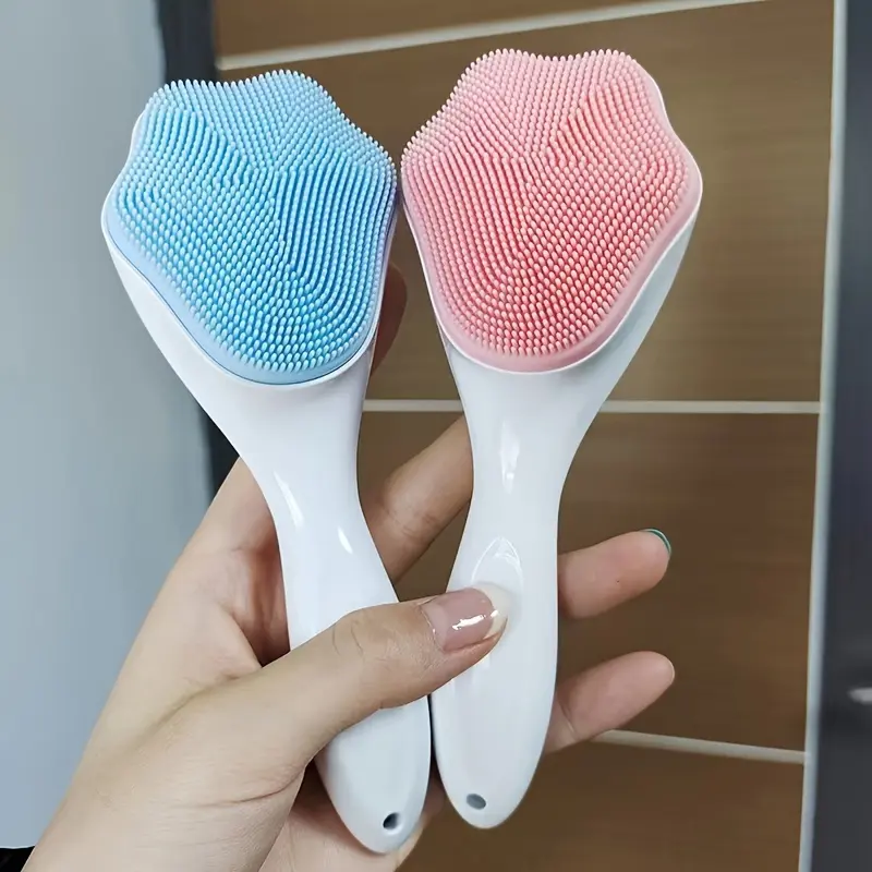 Máy Chà Mặt Bằng Silicon, Thiết Kế Chân Mèo, Hướng Dẫn Sử Dụng, Bàn Chải Làm Sạch Sâu Mặt, Để Loại Bỏ Trang Điểm, Loại Bỏ Mụn Đầu Đen Và Lỗ Chân Lông, Dụng Cụ Tẩy Tế Bào Chết