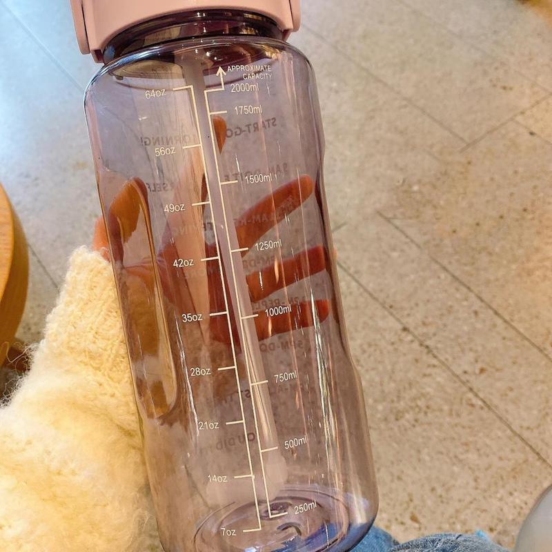 Drinking Water Bottle with Lid, 1 Count Sporty Design Hydration Sports Outdoor Camping Travel, Tumbler Cup, Water Bottles 4