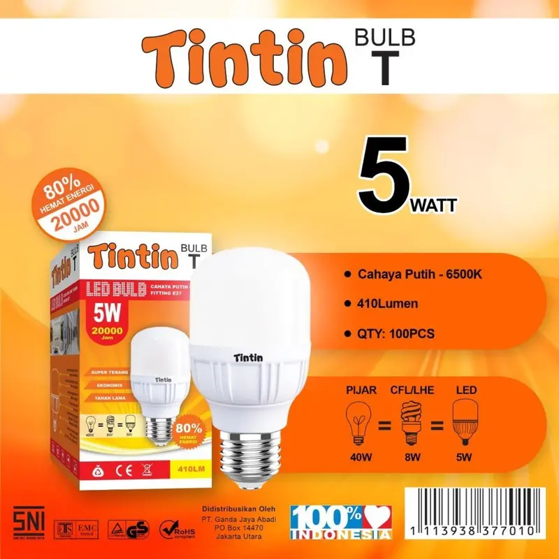 Lampu LED TinTin Murah Capsule 5 w 10 w 15 w 20 w 30 w 40 w watt 1