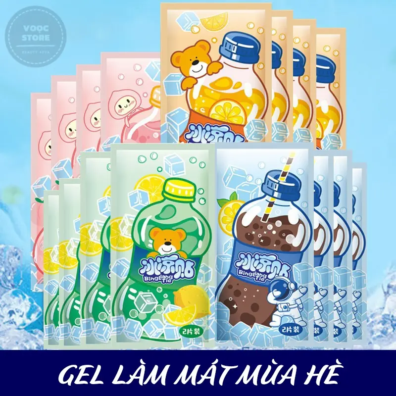 Combo 10 Gói 2 Miếng Dán Lạnh Làm Mát Cơ Thể Chống Say Nắng Hạ Nhiệt Điện Thoại