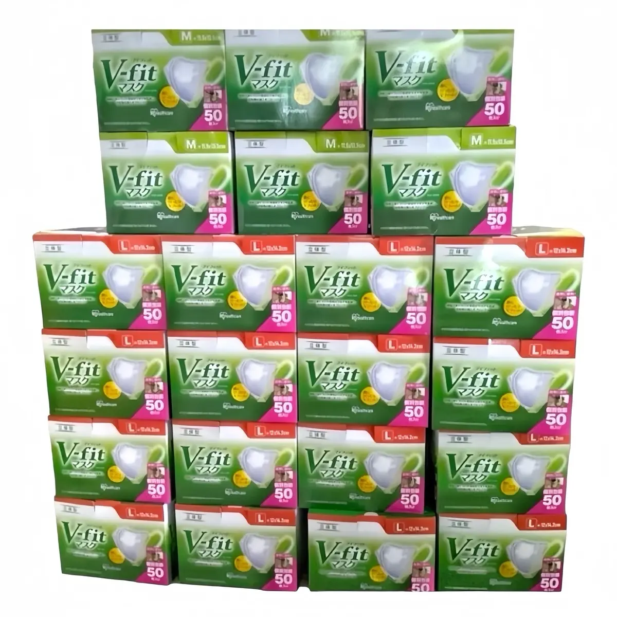 แมสหน้าเรียว V-Fit 50 ชิ้น/กล่อง สีขาว กันมลพิษ
