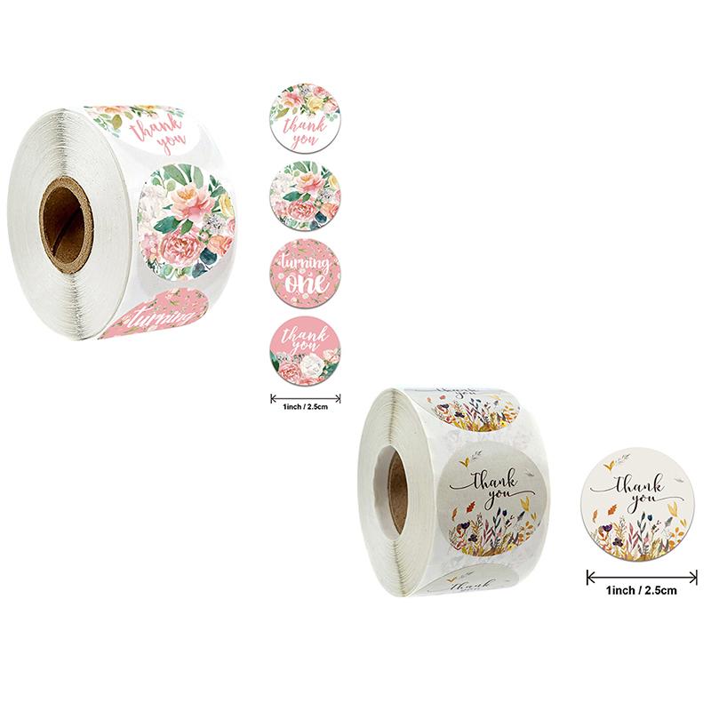 Nhãn Dán "Thank You", 500 Cái / cuộn, Thích Hợp Cho Nhãn Con Dấu, Sổ Lưu Niệm, Nhãn Dán Kraft, Dùng Làm Bánh, Chữ J 2