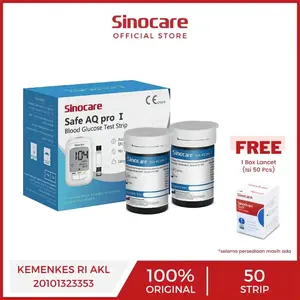 SINOCARE Safe AQ Pro 1 Strip Uji Gula Darah (STRIP 15 ONLY) terlaris