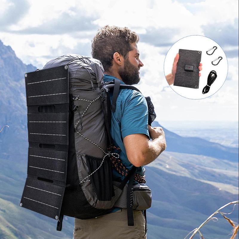 30W Solar Charger, 1pc Foldable Solar Panel with USB Cable, Waterproof & Durable Solar Power System, Portable Solar Charger for Outdoor Adventure, Camping, Hiking & Travel 0