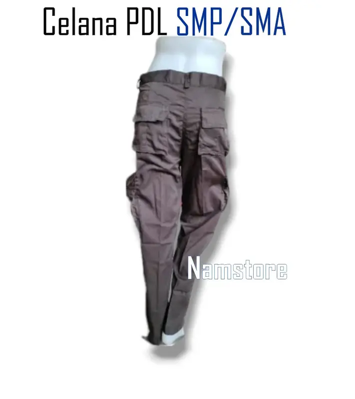 Celana PDL/Gamlok/Gembol Cargo Pria Sekolah SMP/SMA Kain Drill Namstore Collection - Dewasa, Katun, Formal, Fit, Slim, Coklat, Kantor 4
