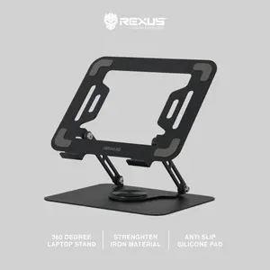 Rexus Laptop Stand Decha FP02: Stand Laptop 360° Multifungsi, Bantalan Silikon Anti Slip, Ergonomis & Portable