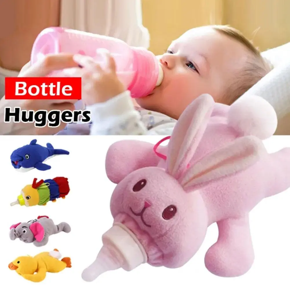 Baby Feeding Milk Bottle Insulation Cover Warmer Cute Animal Plush Toy Holder Feeder Thermal Bag