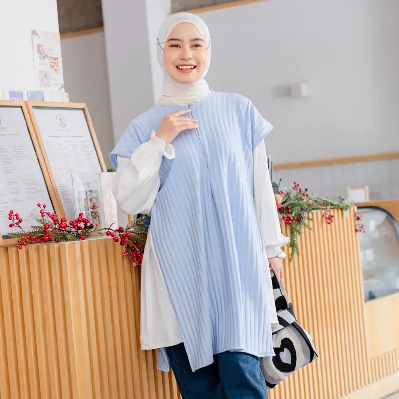 Mybamus Gemma Two In One Tunic - Atasan Muslim Wanita - Atasan Wanita Lengan Panjang - Blouse Kekinian 0
