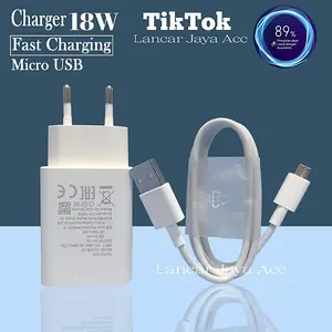 Charger Casan Cas 18W/22.5W Fast Charging Micro USB Cable Kabel Pengisi Kompatibel Y11 Y12 Y12S Y15 Y17 Y19 2A 9V Garansi 1 Bulan