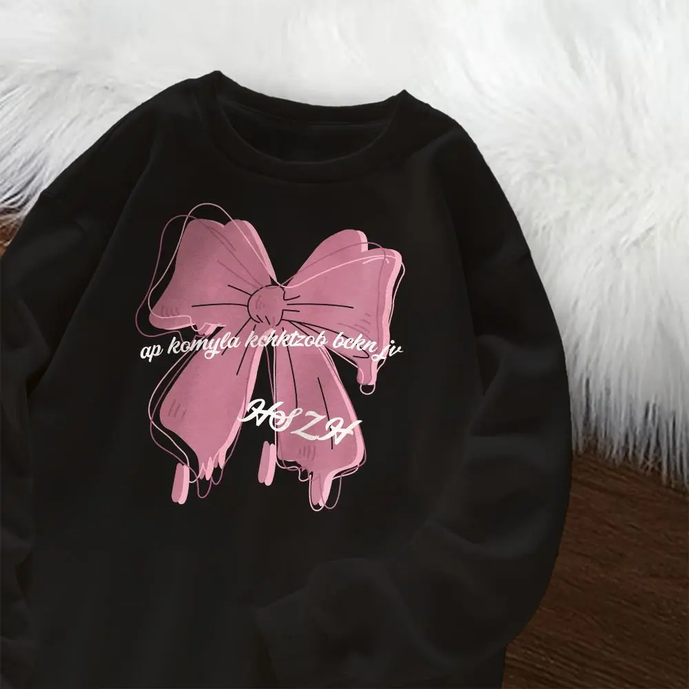 Kaos Lengan Panjang Tangan Karet | Pink Pita | Adem & Ringan |  Cotton