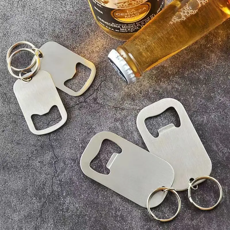 Rantai kunci kreatif pembuka botol keluli tahan karat, pembuka botol kartun comel, pelekat peti sejuk, pembuka botol jari mudah alih, pembuka botol bir pelbagai fungsi