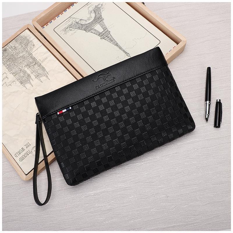 Product Introduction of Men's Handbag Large Capacity Clutch Soft Leather Clutch Men's Envelope Bag Japanese and Korean Portable Wallet Clip Bag Fashion Brand 12