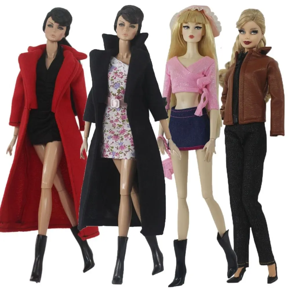 New Fashion 1/6 Doll Clothes Casual Wear 9 Styles Plush Coat Pants Handmade Winter Wear Dresses 29~32cm Doll