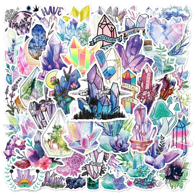 Boho Style Crystal Pattern Sticker, Waterproof Cartoon Sticker, Decoration Sticker For DIY Phone Case, Computer, Guitar, Bag, Water Cup, Scrapbook 0