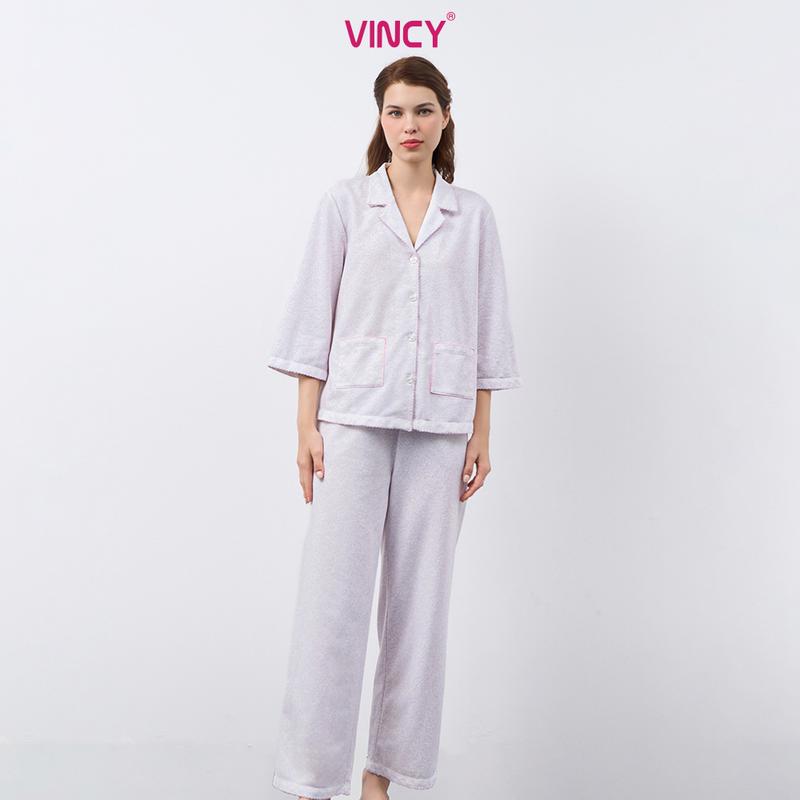  Bộ pijama dài với chất thun cho mùa Thu Đông BTD090W41 
