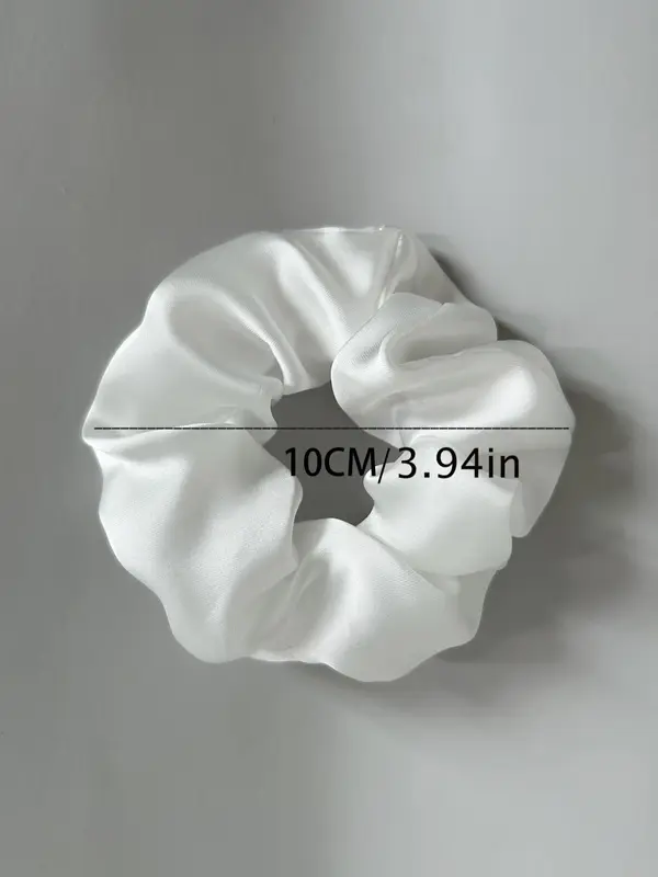 4pcs Women's Simple Plain Polyester Satin Scrunchie, Mixed Color Hair Tie, Casual Daily Hair Accessories, Fashion Accessories For Daily Use 2