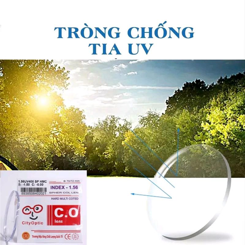 Tròng kính cận, viễn, loạn chống trầy, chống chói, chống tia UV 0