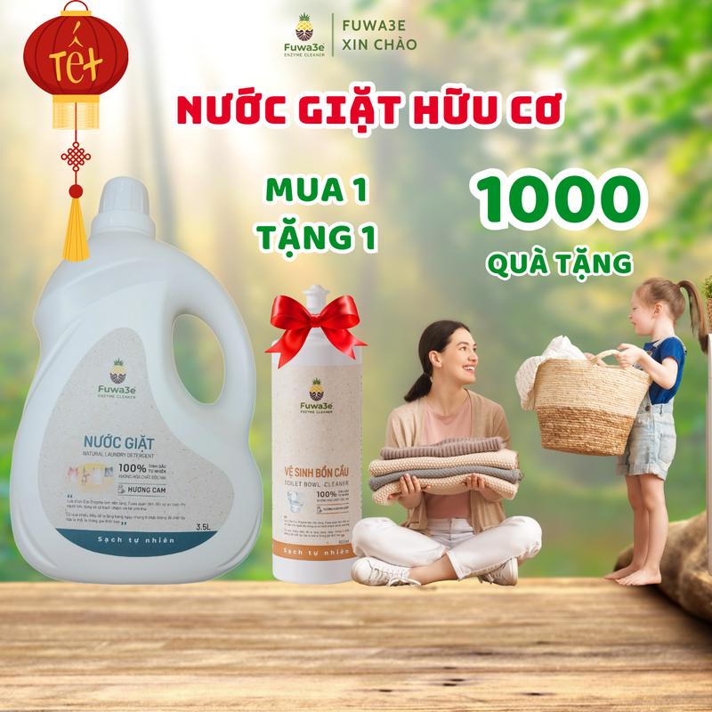 Nước giặt Hữu Cơ FUWA3E 3.5L - Làm Sạch Đồ Lót, Đồ Sơ Sinh, Đồ Lụa.An Toàn Cho Da Nhạy Cảm,Viêm Da