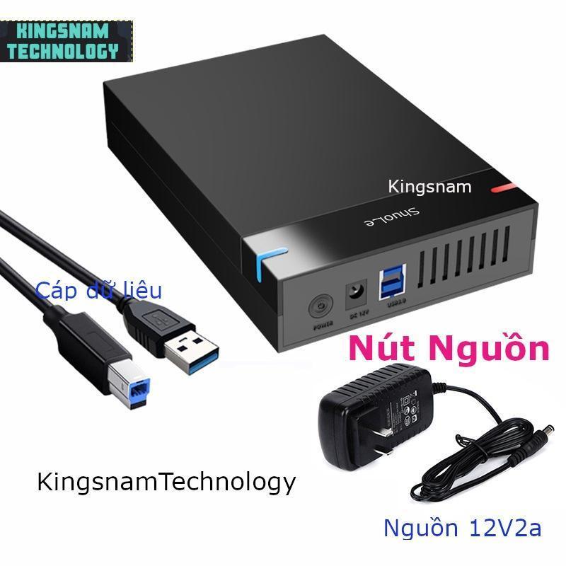 Box ổ cứng 3.5 inch Hộp đựng ổ cứng gắn ngoài có nút nguồn HDD Box 3.0 2.0 3.5" Sata chính hãng ShuoLe Box 3.5 inch túi  & 7