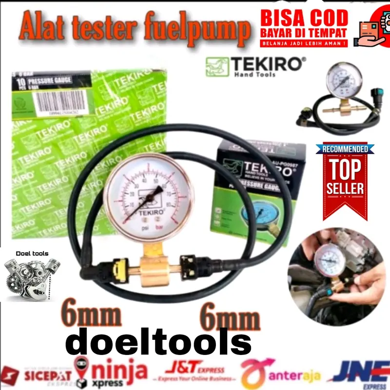 Fuel Pressure Gauge Tester fuelpum Alat Cek Ukur Tekanan Rotak Pompa bahan bakar minyak motor injeksi 0