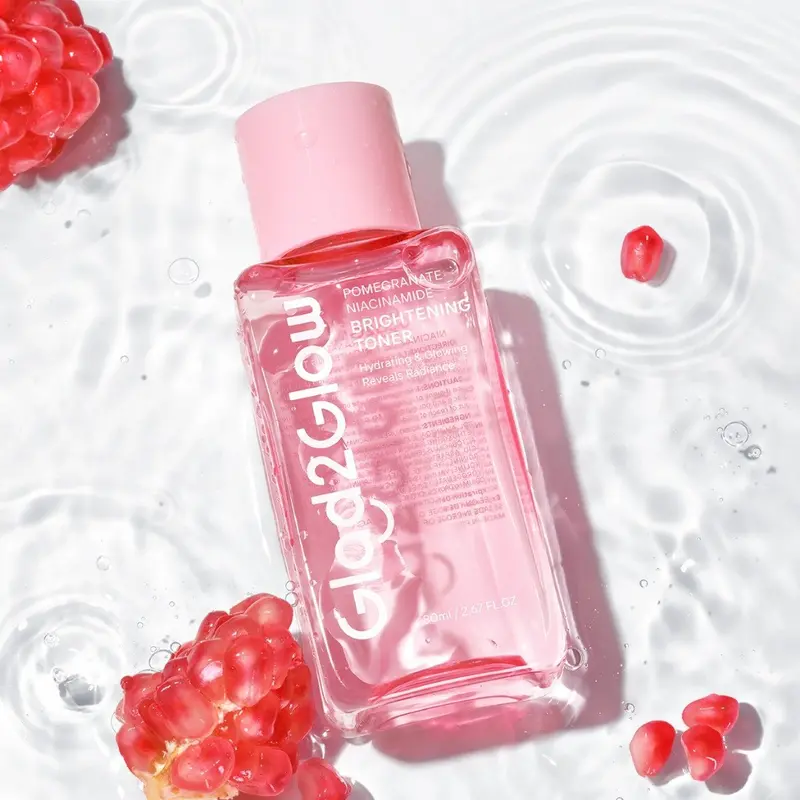 【NEW LAUNCH】GLAD2GLOW POMEGRANATE NIACINAMIDE BRIGHTENING TONER Whitening Mencerahkan dan meratakan warna kulit Menenangkan kulit kemerahan, mengunci kelembapan 4