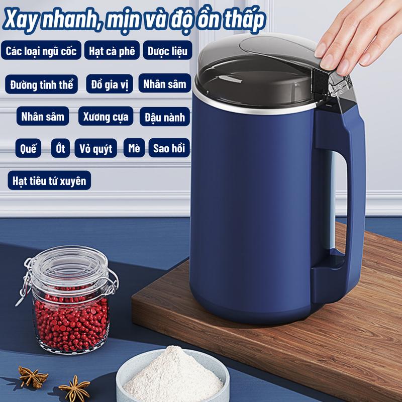 Máy Xay Hạt Khô Mini Đa Năng Công Suất 300W, Xay Bột Ngũ Cốc, Cafe, Thảo Dược Các Loại Hạt Cực Nhanh Dễ Dàng Vệ Sinh