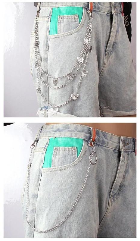 Product Introduction of Punk Rock Layered Chain Belts Metal Keychains for Men Women Waist Key Wallet Jeans Hip-hop Pants Belt Chains Clothes Accessories 4