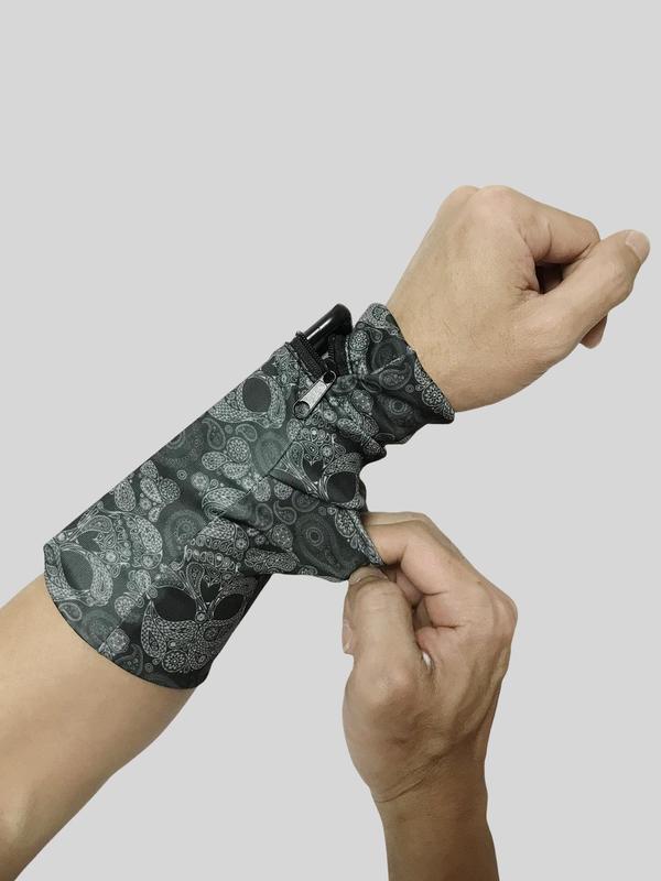 Summer Zip Fly Skull Print Wrist Bag, Portable Small Tool Equipment Backpack, Suitable for Outdoor, Hunting, Travel, Hiking 2