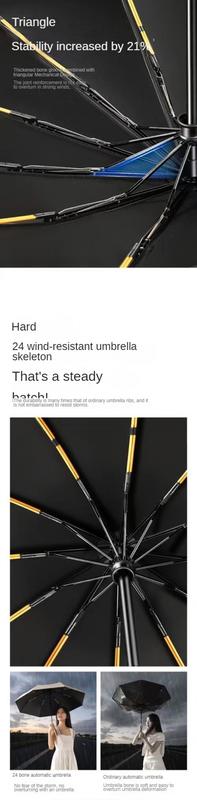 Product Introduction of Self-folding umbrella 24/32/48/72 Bone reinforced and thickened UV protection sunny rain double bone multi-bone umbrella Cover umbrella 5