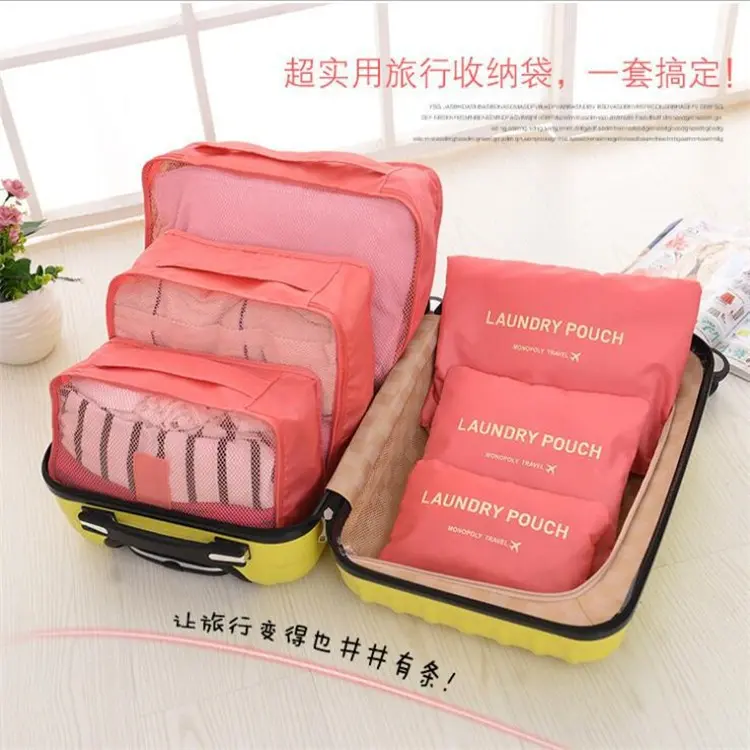 Six-Piece Travel Storage Bag Set Folding Wash Bag Clothes Storage Bag Luggage Travel Bag