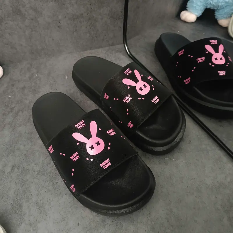 Dép thời trang Nữ,Dép Rabbit Town in thỏ, xinh xắn dễ thương, đế cao 4cm Slipper Jean DéP Có Quai 0