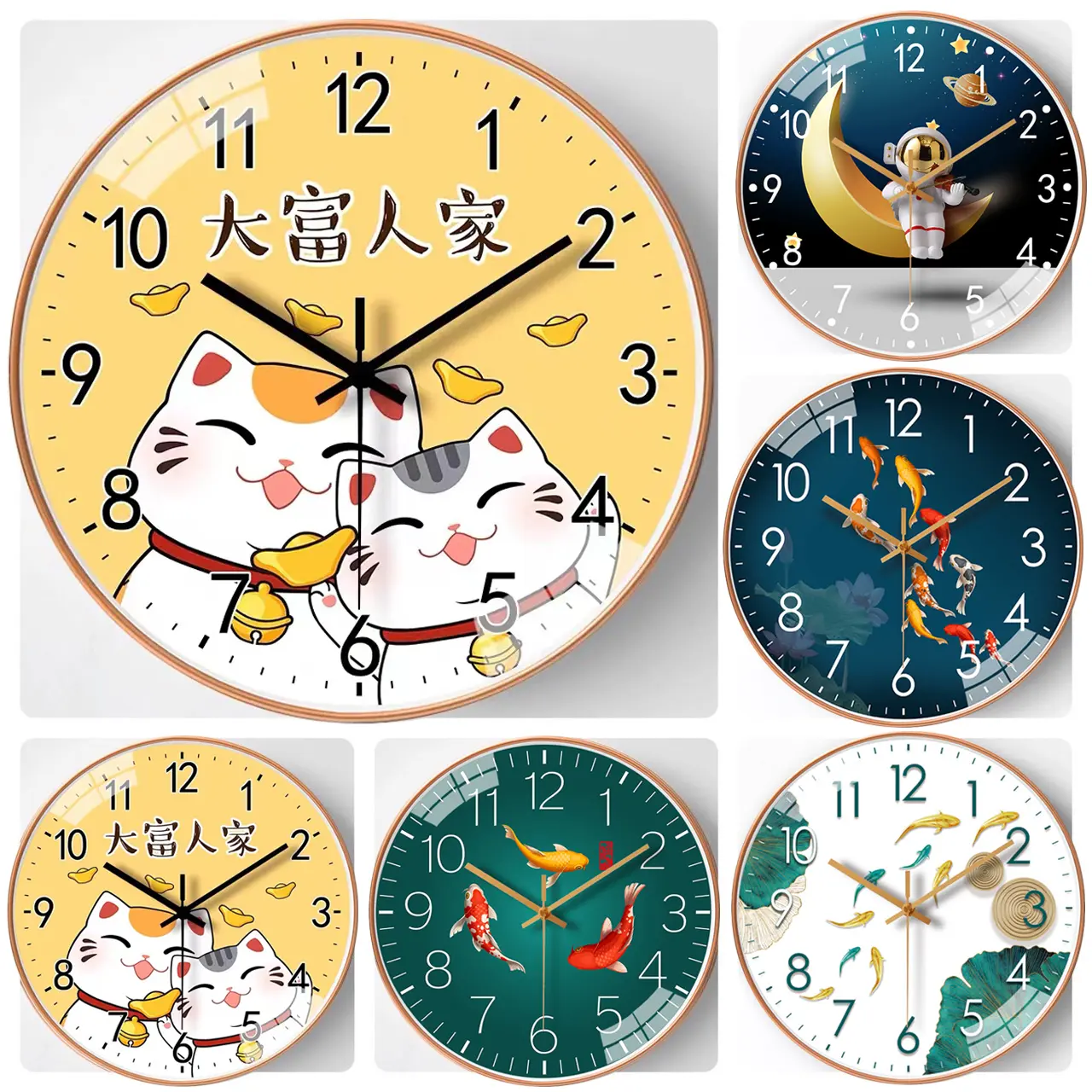 Clock    นาฬิกา นาฬิกาแขวนผนัง นาฬิกาฝาผนัง นาฬิกาติดผนัง นาฬิกาแต่งบ้าน เสริมฮวงจุ้ย ขนาด 8นิ้ว นาฬิกทรงกลม เสียงเงียบ ของขวัญ ราคาถูก     gmlzm