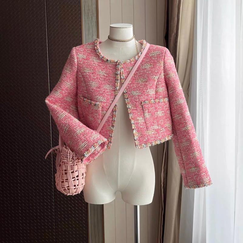 Xả Kho Nghỉ Tết Áo khoác dạ dáng ngắn viền cổ tròn 1208 New