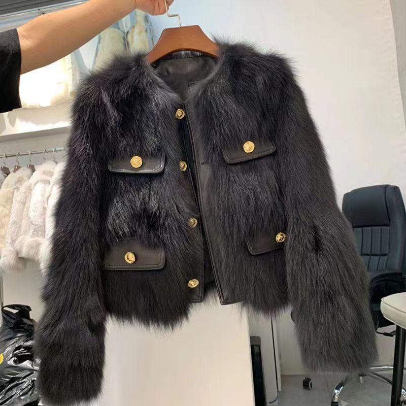 Product Introduction of Classic Style Fur Coat for Women 2023 Autumn and Winter Young New Korean Style Imitation Fox Fur Slim Slimming Fur Coat 6