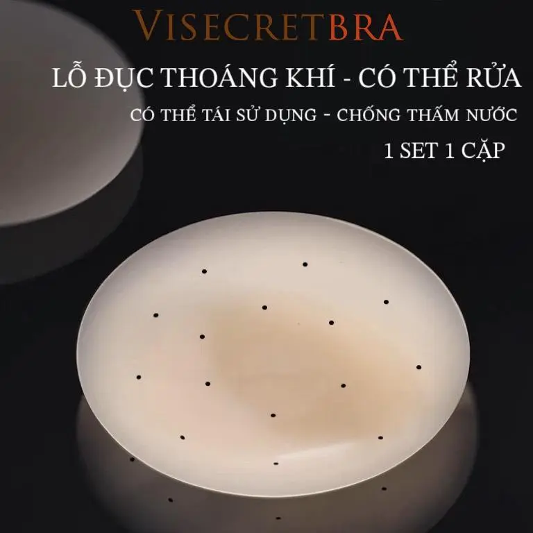 Miếng Dán Quả Nipple Silicone Cao Cấp Keo Sinh Học An Toàn Cho Da Có Lỗ Thoáng Khí Chống Đọng Mồ Hôi Có Thể Tái Sử Dụng -- VN231061 Bra mieng dans