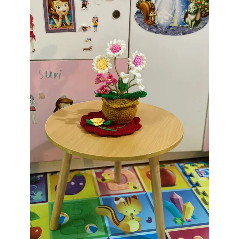 Bàn trà hình tròn chân gỗ tự nhiên cao cấp dùng làm bàn bàn trà, bàn cafe, bàn sofa, bàn ăn cơm, bàn đọc sách 2