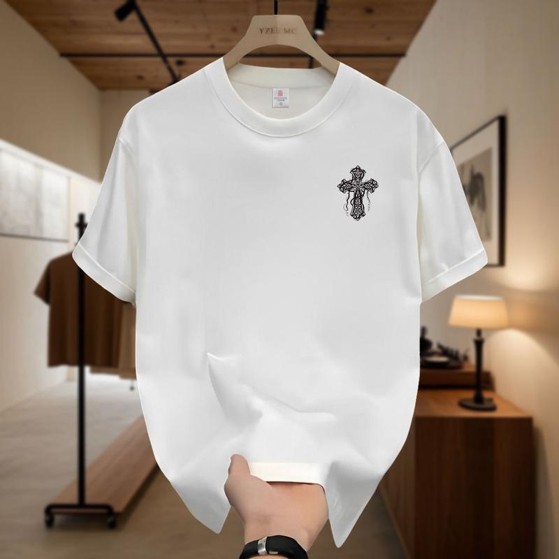 Product Introduction of American Freestyle Cross T-Shirt Men's Short Sleeves Trend Loose Plus Size Couple Oversize Top Unisex 3