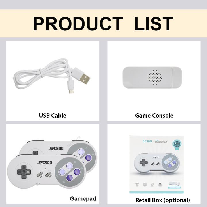 Product Introduction of SF900 Video Game Console For Super Nintendo SNES NES Built in 5200 Games HDMI-Compatible TV Game Stick Handheld Game Player、 Portable Retro 29