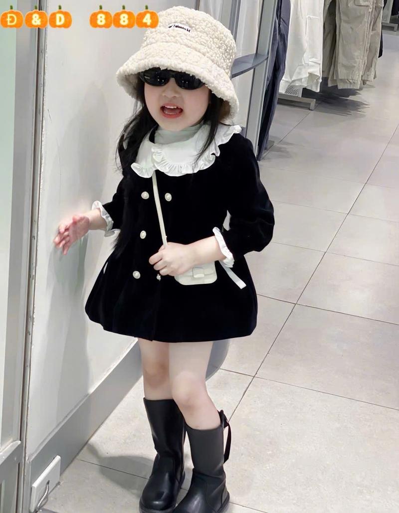Product Introduction of Áo khoác nhung dáng váy 2 lớp bé gái size 8-30kg . 3
