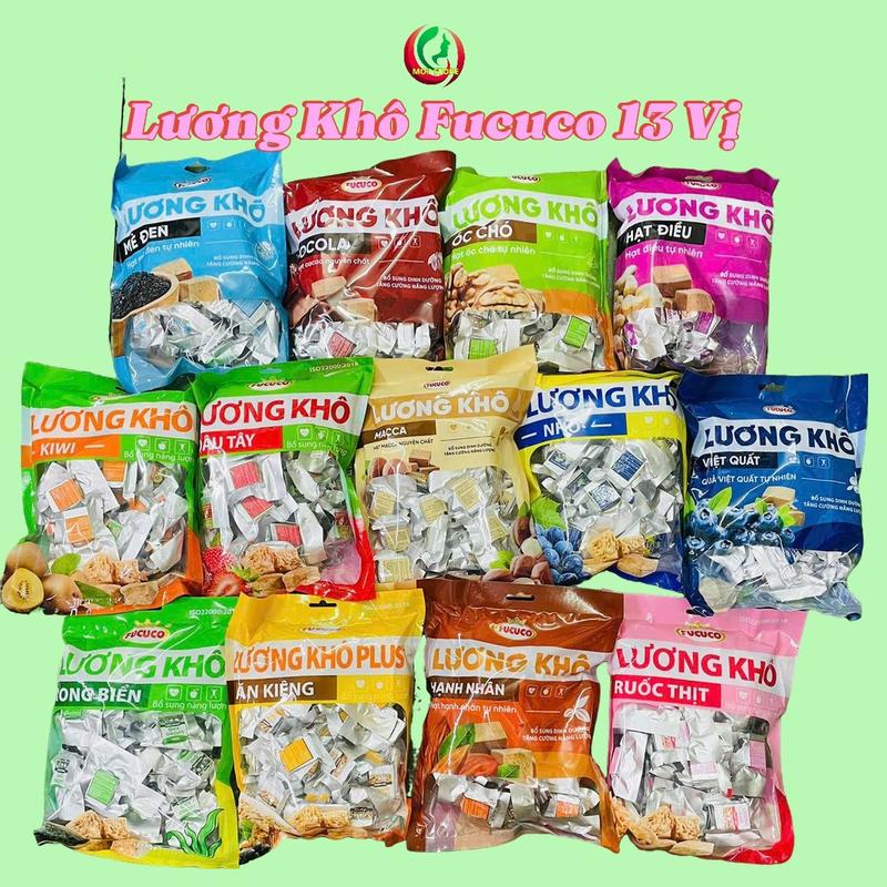 LƯƠNG KHÔ ĐỦ VỊ 370GR FUCUCO Snack Food Thức Ăn Ăn Vặt Socola Bánh Quy kiêng