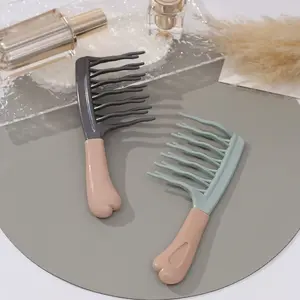 Sisir pengeriting bergigi ganda berbentuk gelombang, sisir pengeriting anti-statis, sisir pijat kulit kepala, sisir penambah volume untuk penataan rambut.